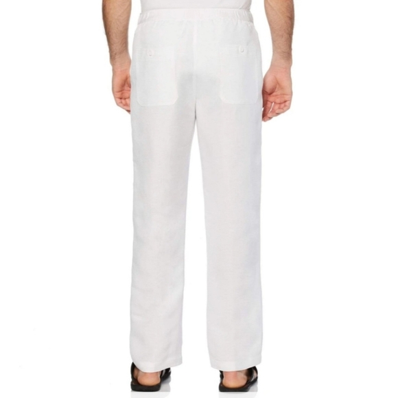 Cubavera Big and Tall White 1XB/30" Linen Pants - Picture 2 of 5